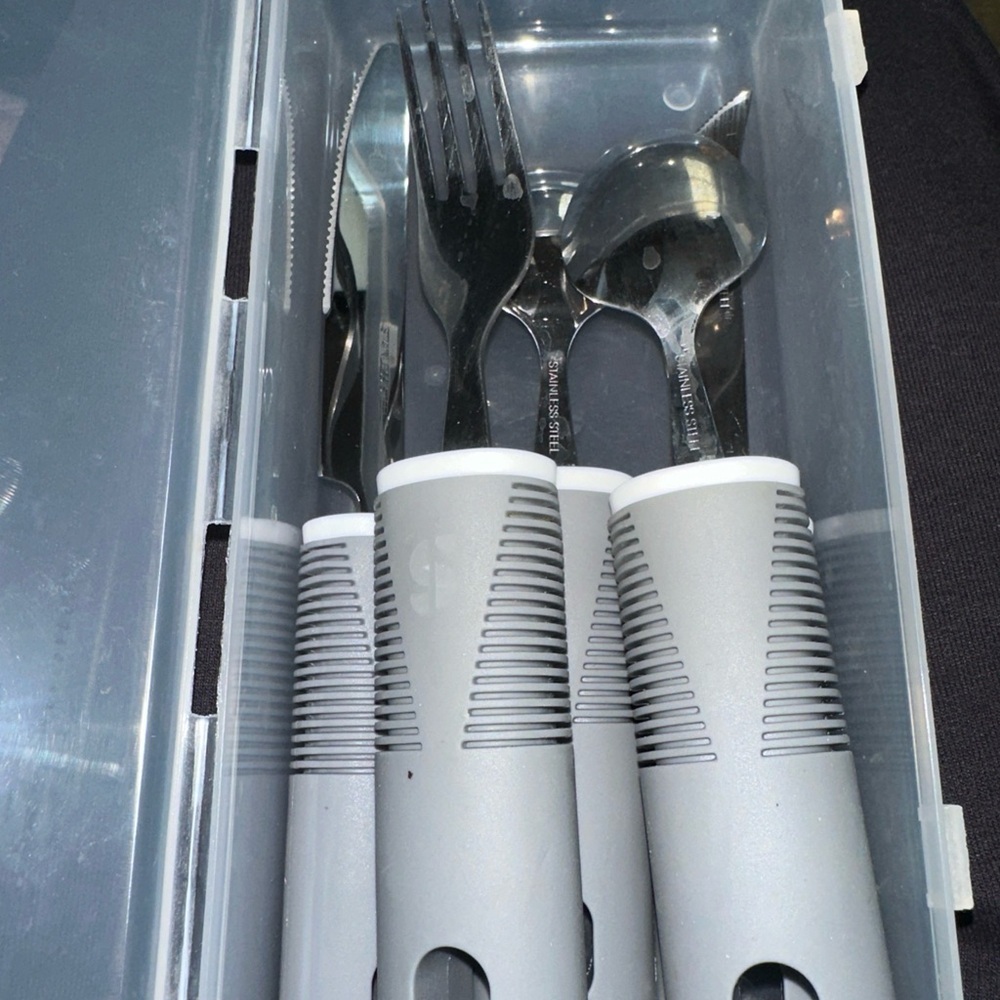Adaptive Utensils nonslip handles, non-weighted, stainless steel - Picture 3 of 3